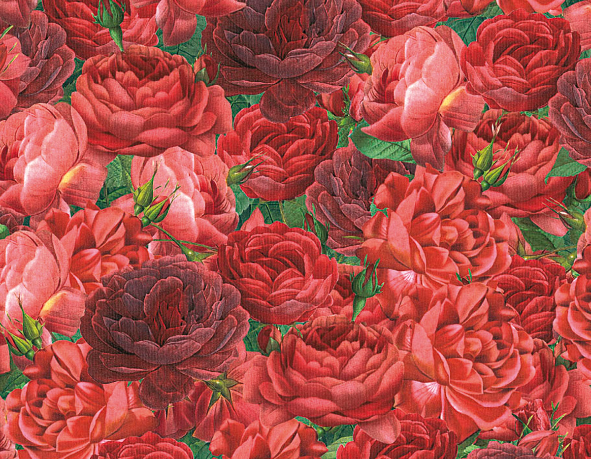 300162 Papier pour decoupage roses rouge Innspiro