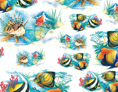 300165 Papier pour decoupage poissons tropicaux Innspiro - Article