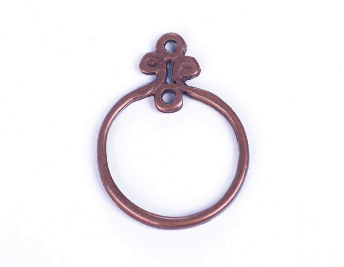 31057 Z31057 Figure montage metallique zamak anneau avec fleur cuivre vieilli Innspiro