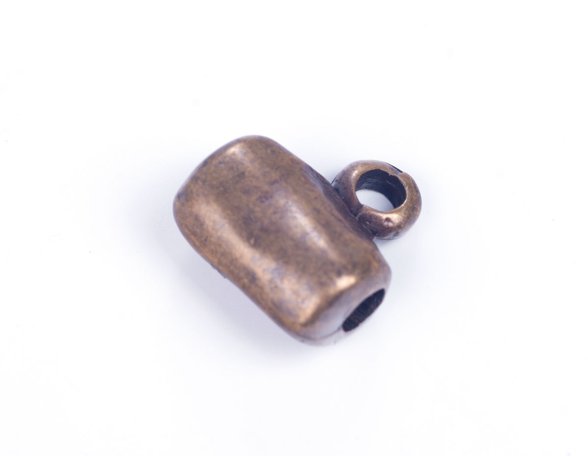 31641 Z31641 Figura montaje metalica zamak cilindro con anilla dorada envejecida Innspiro