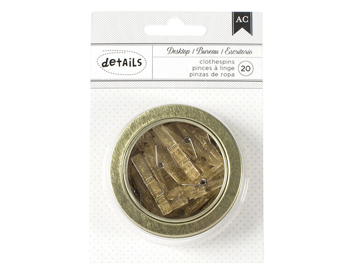 341008 Pinces petites dorees glitter American Crafts