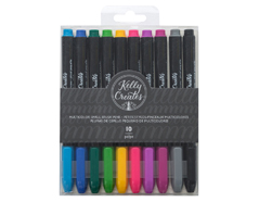 343552 Set 10 feutres lettering Kelly Creates Brush Pens American Crafts - Article
