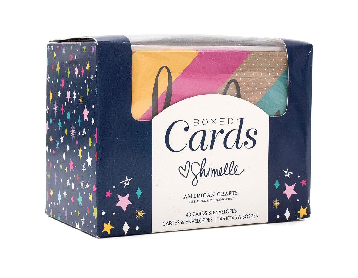 344970 Set 40 cartes avec envelopppes Boxed Cards Shimelle Glitter Girl American Crafts