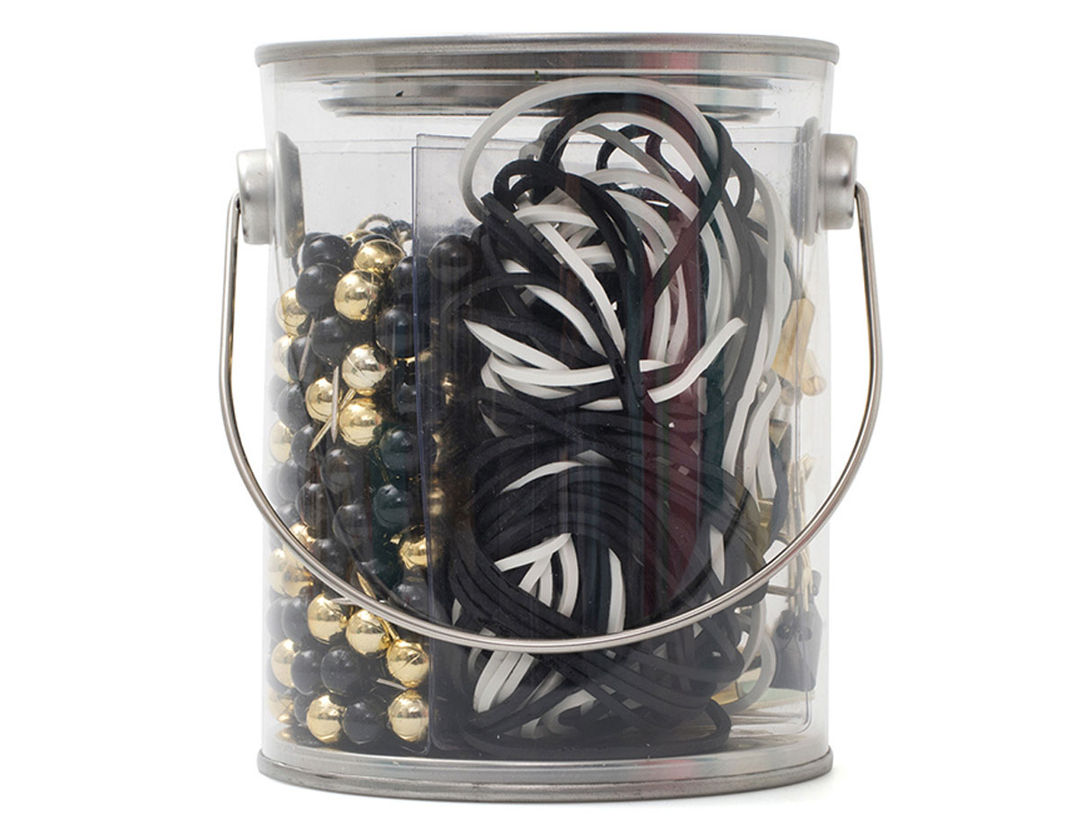 345230 Set 291 ornements noirs et dores Black and Gold Acetate Bucket American Crafts