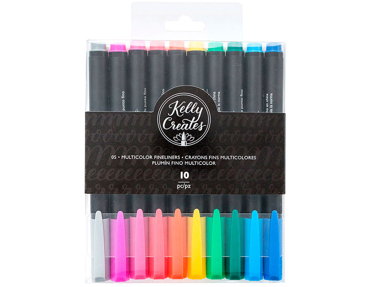 346410 Set 10 pointes fines Kelly Creates Multi-color Fineliners American Crafts