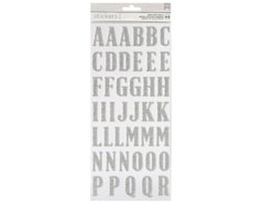 346633 Autocollants alphabet Alpha Thickers Silver Glitter American Crafts - Article