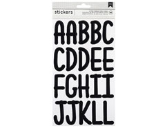 346643 Autocollants alphabet Alpha Script Stickers Black American Crafts - Article