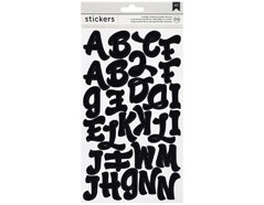 346645 Pegatinas alfabeto Alpha Script Stickers Black American Crafts - Ítem