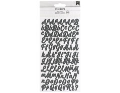 346652 Pegatinas alfabeto Alpha Script Stickers Black Glitter American Crafts - Ítem