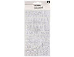 346655 Pegatinas alfabeto Alpha Stickers White Glitter American Crafts - Ítem