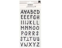 346656 Pegatinas alfabeto Alpha Script Epoxy Sticker Black American Crafts - Ítem