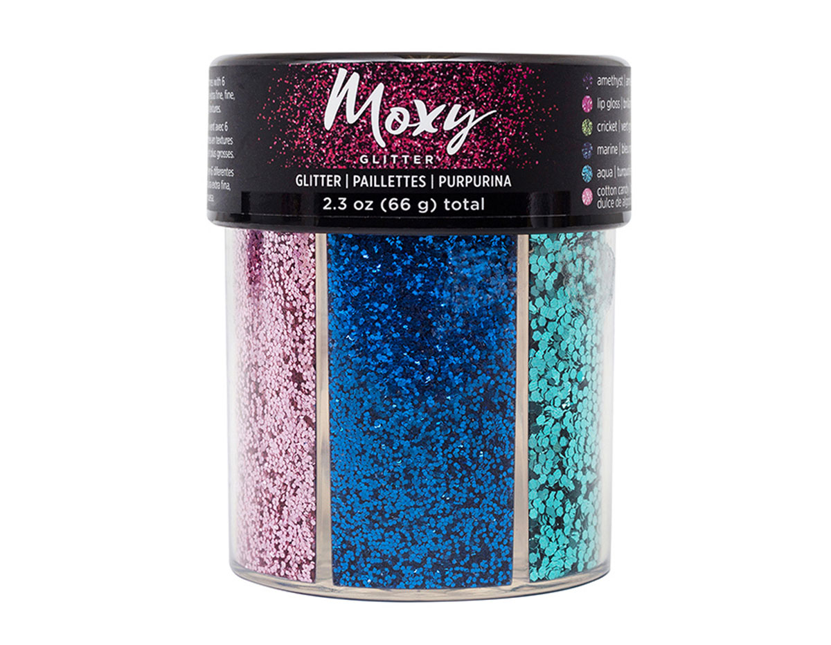 346697 Set de purpurina Moxy Glitter Shaker Jewel Thief 6 colores American Crafts
