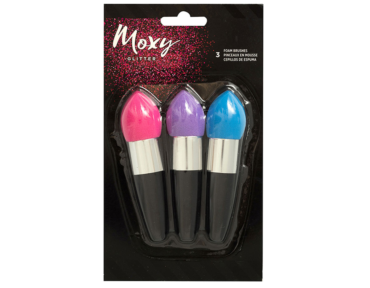346710 Set 3 pinceaux mousse Moxy Glue Brushes American Crafts