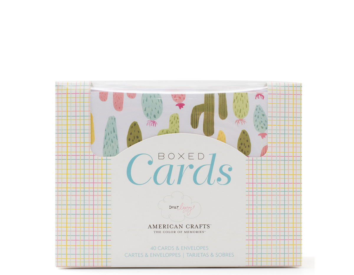 347055 Set 40 cartes avec enveloppes Boxed Cards Dear Lizzy Happy Place American Crafts