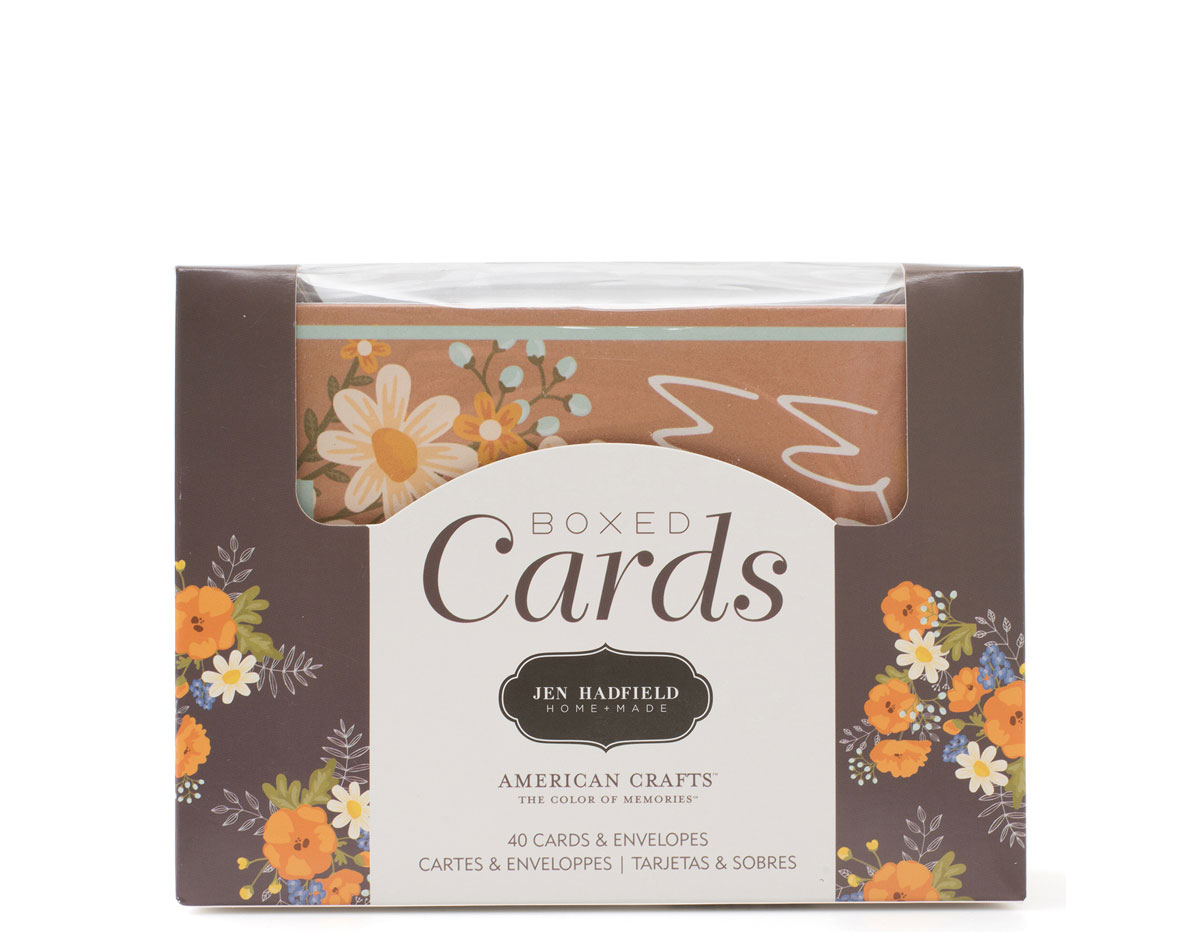 347125 Set 40 cartes avec enveloppes Boxed Cards PBJH Simple Life American Crafts