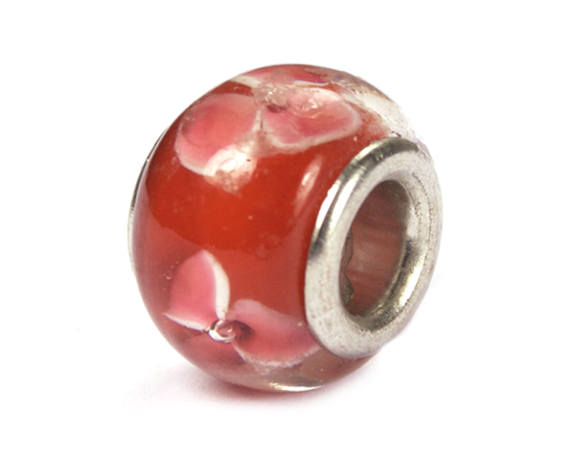 Z3706 3706 Cuenta cristal DO-LINK bola rojo con flores Innspiro