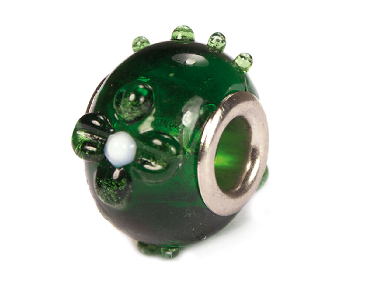 Z3735 3735 Cuenta cristal DO-LINK bola con relieve verde Innspiro