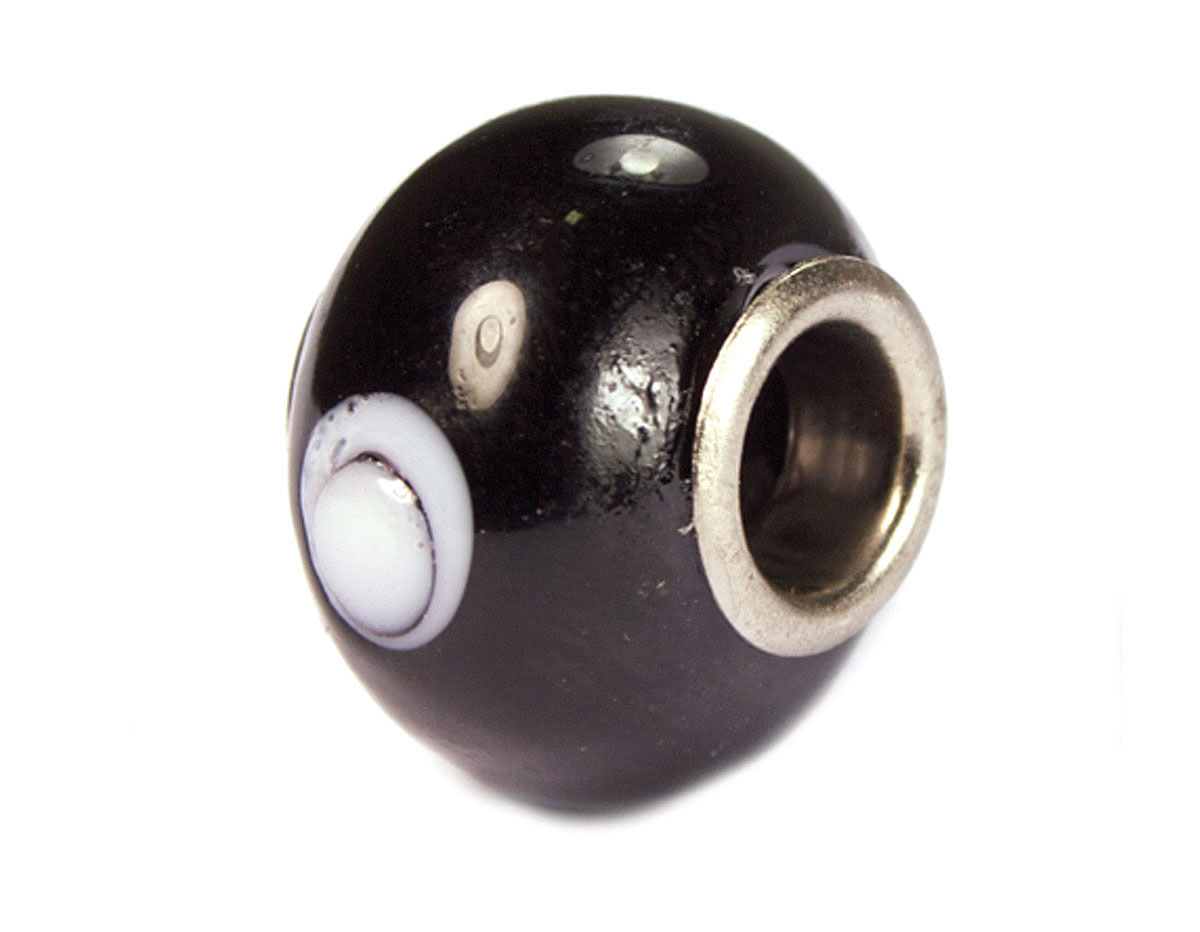 Z3755 3755 Cuenta cristal DO-LINK bola negro puntos Innspiro