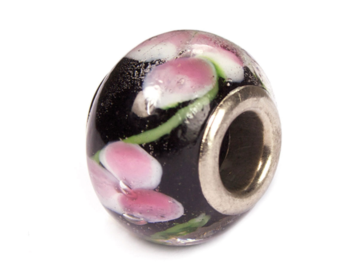 Z3757 3757 Cuenta cristal DO-LINK bola negro con flor Innspiro