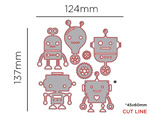 41140 Matrice de decoupe fine ZAG Pour enfants robots pour enfants 7u Misskuty - Article2