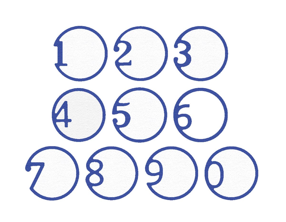 41152 Matrice de decoupe fine ZAG Numero avec cercle 10u Misskuty