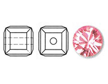 5601-223-8 SW Cube LIGHT ROSE 8mm Swarovski Autorized Retailer - Article