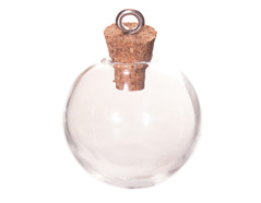 43323-12 Pendentif verre bouteille boule transparent avec fermoir liege Innspiro - Article
