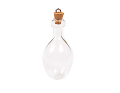 43323-17 Pendentif verre bouteille rond transparent avec fermoir liege Innspiro - Article