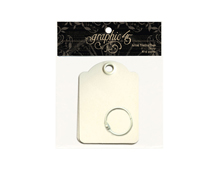 4500846 Set 6 etiquettes petites carton ivoire et 1 anneau metallique Graphic45 - Article