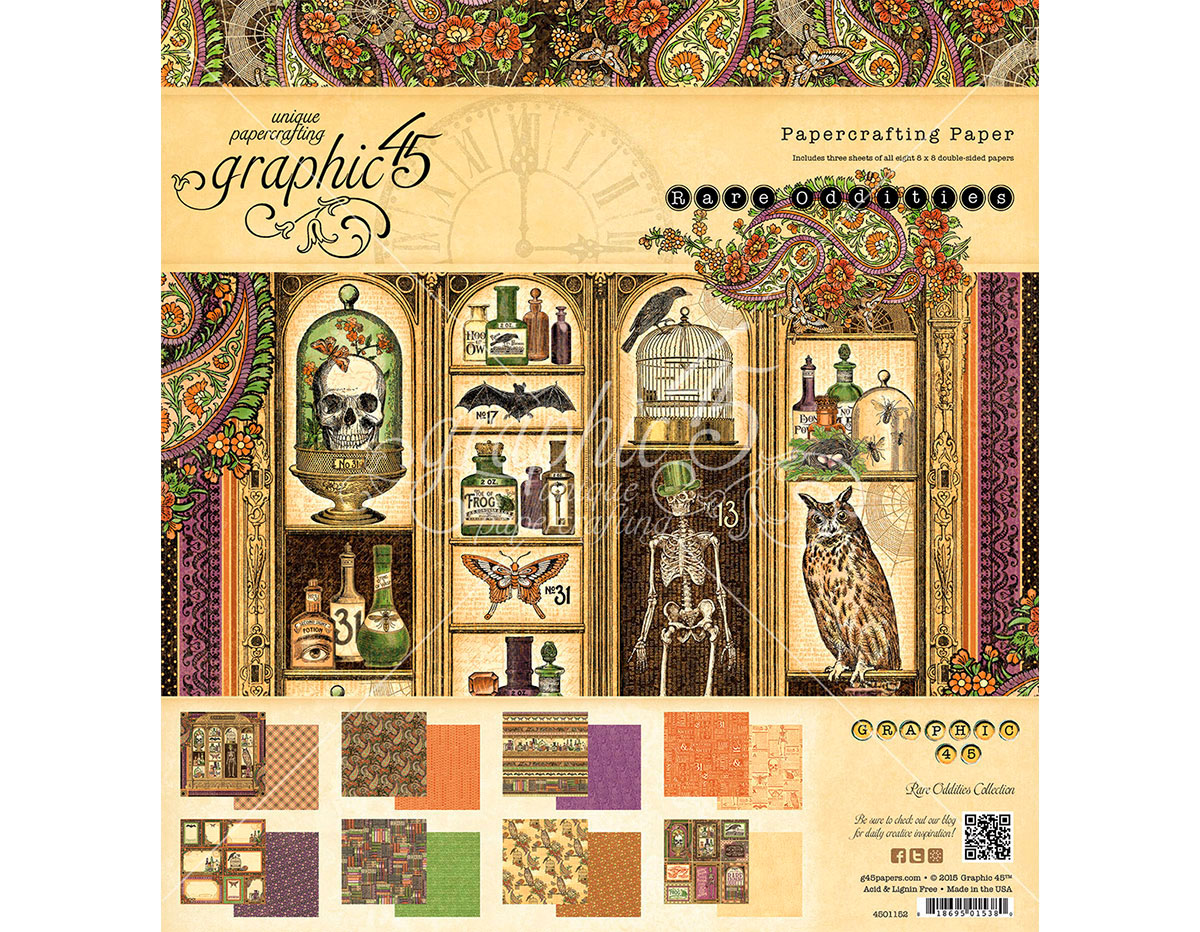 4501152 Set 24 papeles surtidos RARE ODDITIES Graphic45