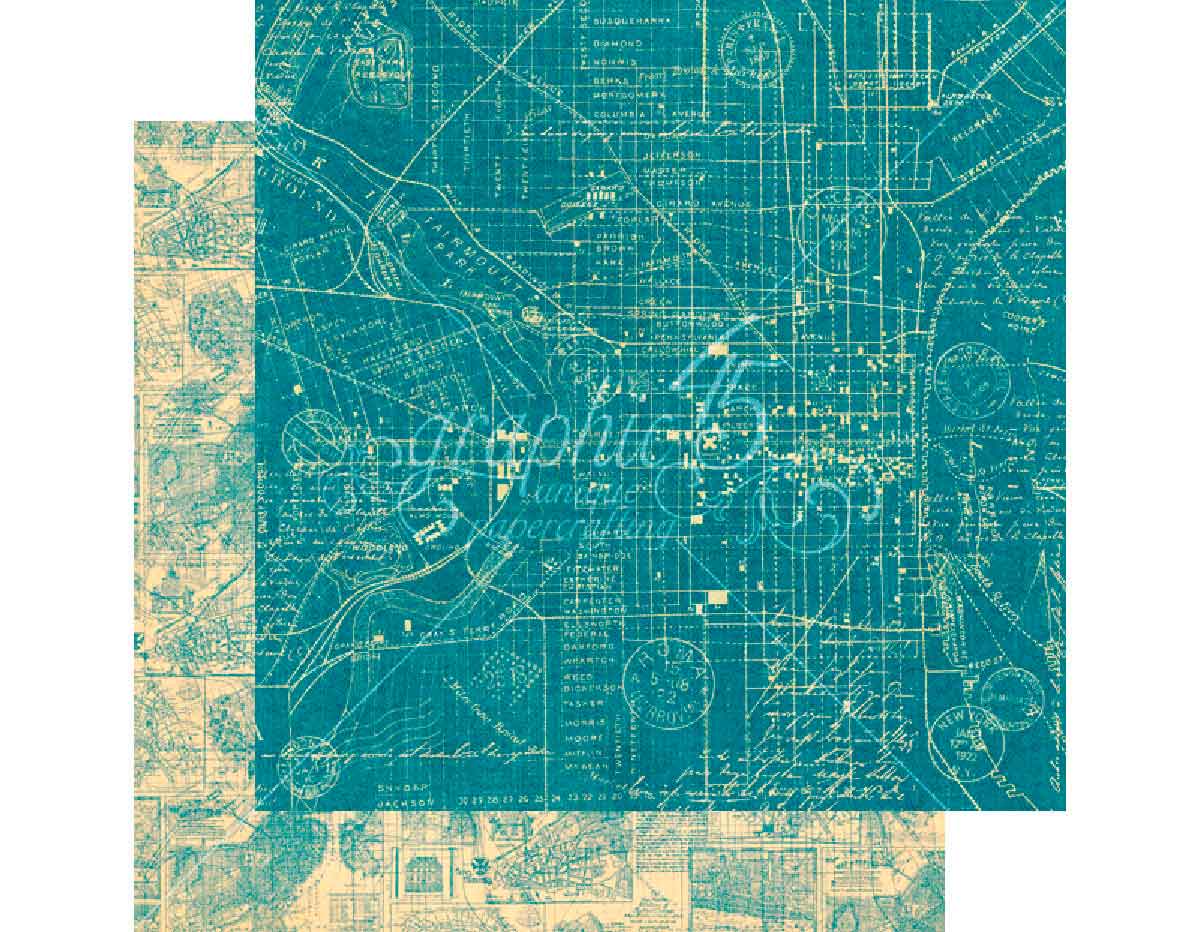 4501303 Papier double face CITYSCAPES Map the Past Graphic45