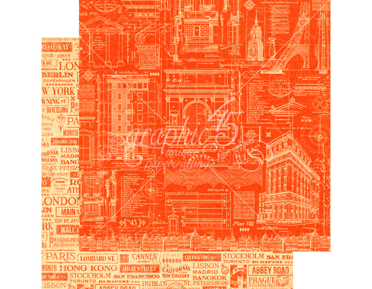 4501305 Papel doble cara CITYSCAPES Street of Dreams Graphic45