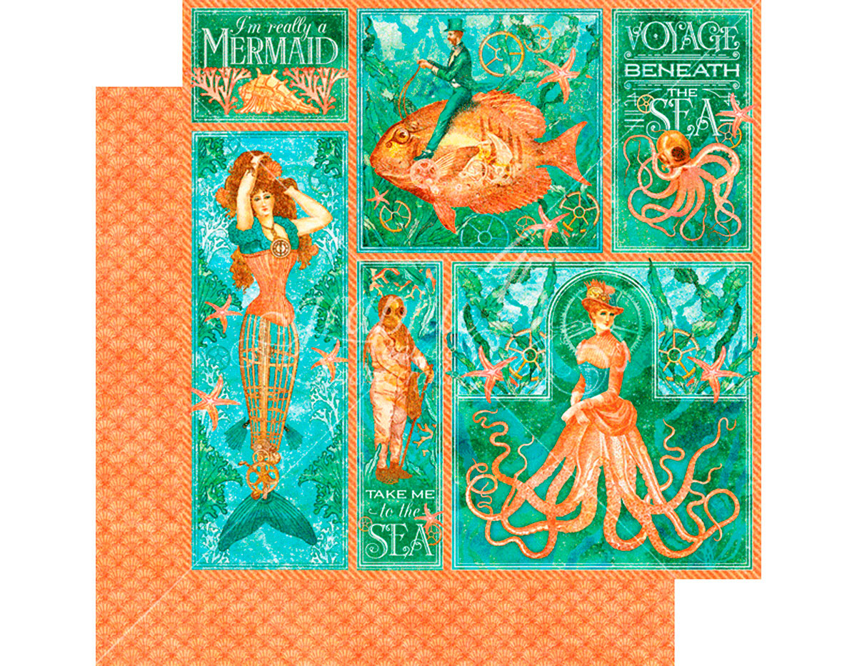 4501322 Papel doble cara VOYAGE BENEATH THE SEA Mermaid Melody Graphic45
