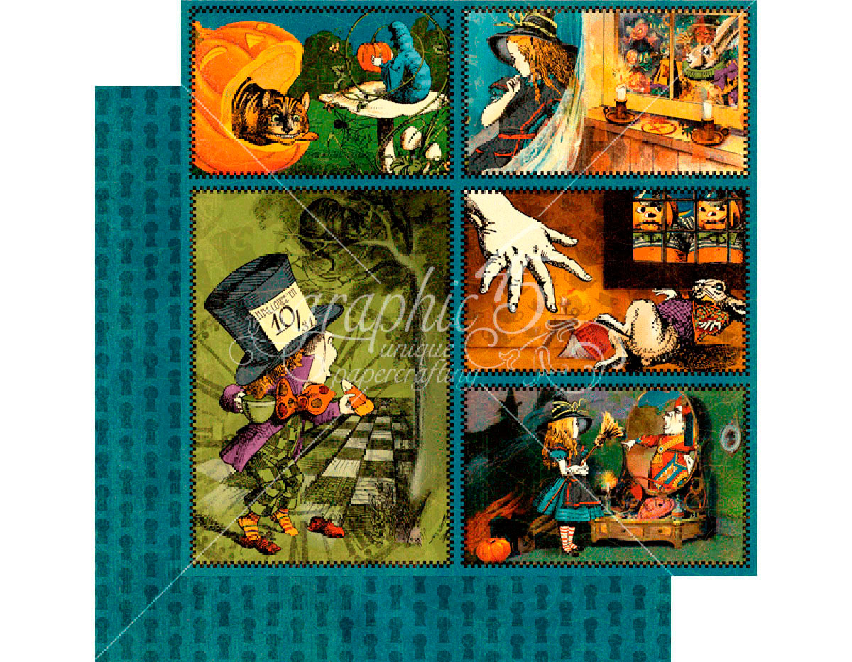 4501382 Papier double face HALLOWEEN IN WONDERLAND Through the Looking Glass Graphic45