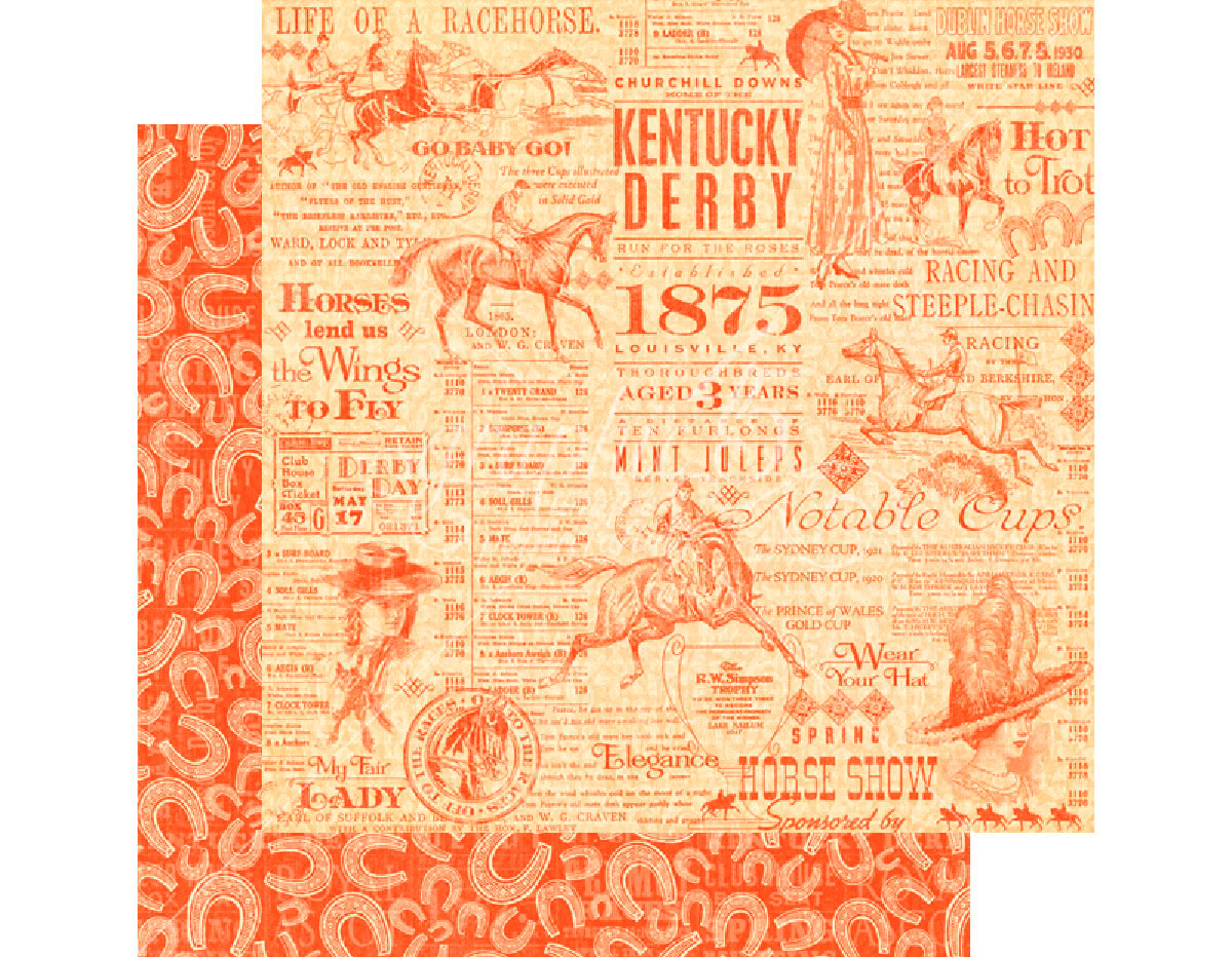 4501456 Papel doble cara OFF TO THE RACES Triple Crown Graphic45