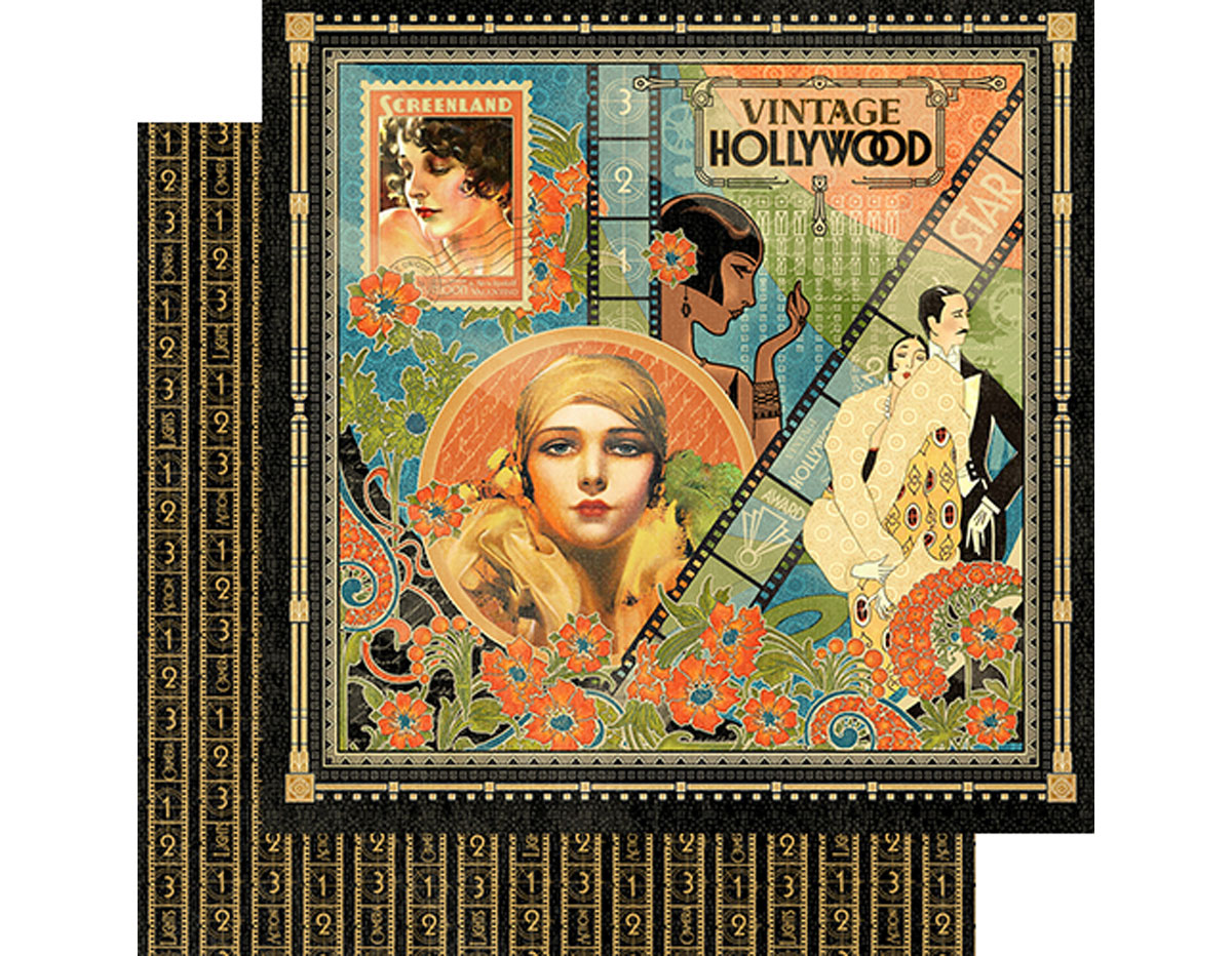 4501524 Papier double face VINAGE HOLLYWOOD Vintage Hollywood Graphic45