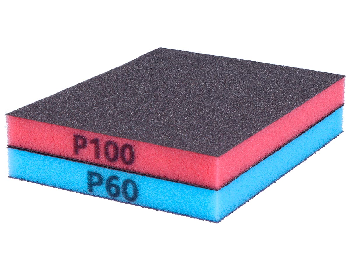 474 Set 2 blocs abrasifs super flexible grain fin-100 et moyen-60 12x10x1 2cm Innspiro