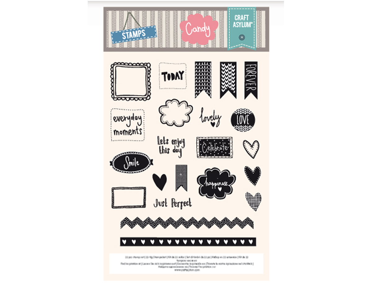 480456 Set 22 sellos acrilicos transparentes CANDY Creative Rox