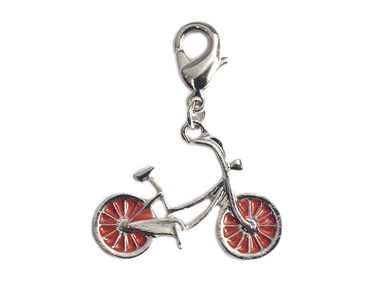 Z50007 50007 Colgante metalico NICE CHARMS bicicleta rojo con mosqueton Innspiro