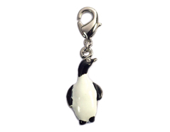 Z50048 50048 Pendentif metallique NICE CHARMS pingouin blanc et noir avec mousqueton Innspiro - Article