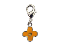 Z50069 50069 Pendentif metallique NICE CHARMS fleur avec simil orange avec mousqueton Innspiro - Article
