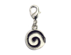 Z50077 50077 Pendentif metallique NICE CHARMS spirale blanc et noir avec mousqueton Innspiro - Article