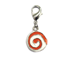 Z50078 50078 Pendentif metallique NICE CHARMS spirale rouge et blanc avec mousqueton Innspiro - Article