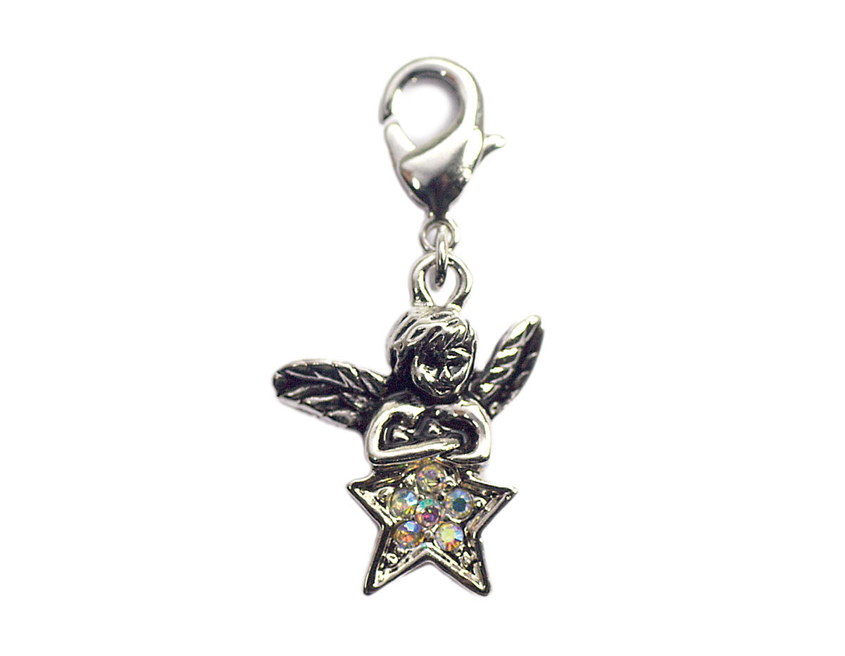50117 Z50117 Colgante metalico NICE CHARMS angel con estrella con mosqueton Innspiro