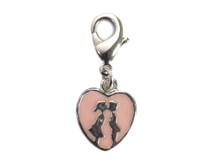 Z50135 50135 Pendentif metallique NICE CHARMS coeur baiser rose avec mousqueton Innspiro - Article