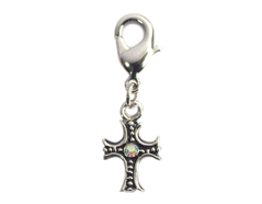 Z50148 50148 Pendentif metallique NICE CHARMS croix avec simil noir avec mousqueton Innspiro - Article