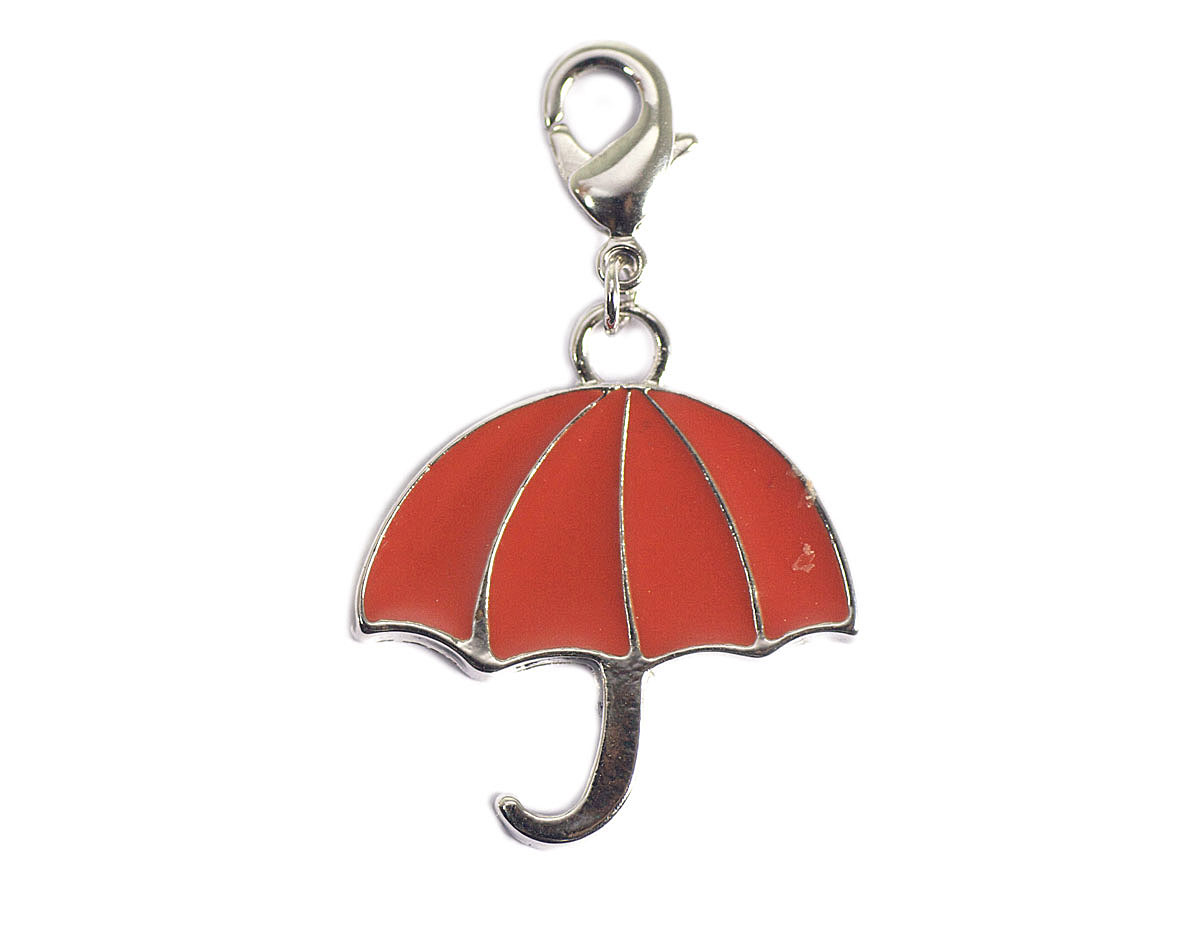 Z50175 50175 Pendentif metallique NICE CHARMS parapluie rouge avec mousqueton Innspiro