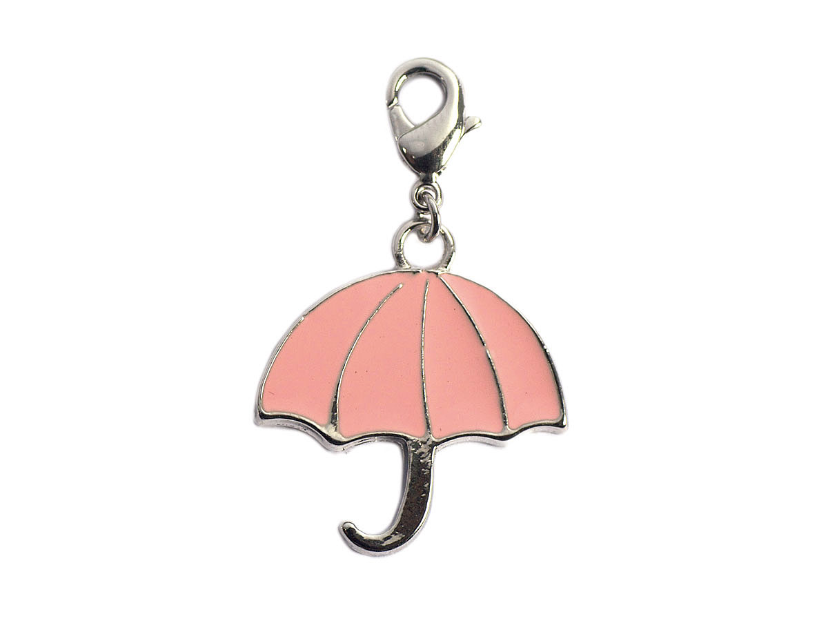 Z50176 50176 Pendentif metallique NICE CHARMS parapluie rose avec mousqueton Innspiro