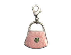Z50178 50178 Pendentif metallique NICE CHARMS sac avec simil rose avec mousqueton Innspiro - Article
