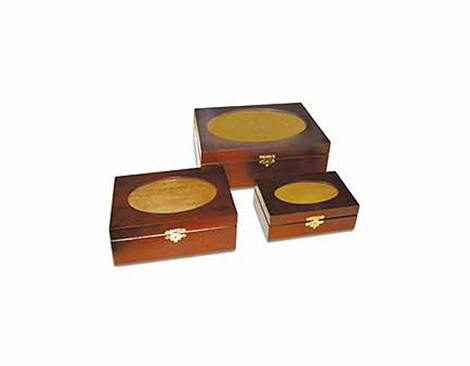 5020 5021 5022 Boites bois de pin Rectangulaires avec verre ovale Innspiro
